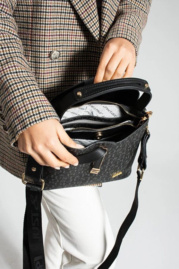 Structured Black Crossbody Handbag
