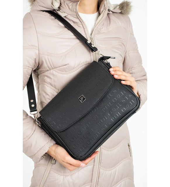 Just Polo Women's Large Embossed Shoulder Bag