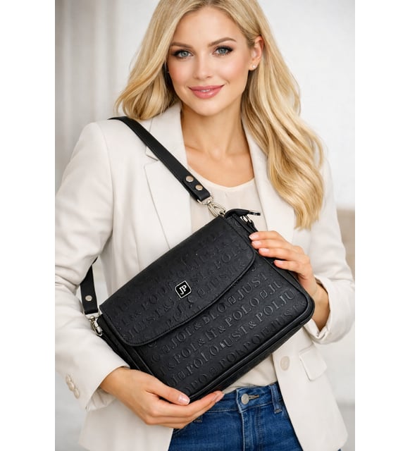 Just Polo Women's Large Embossed Shoulder Bag